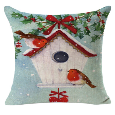 

Tailored Christmas Linen Square Throw Flax Pillow Case Decorative Cushion Pillow Cover