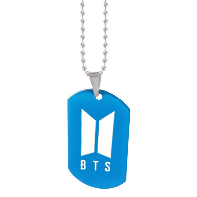 

KPOP BTS Bangtan Boys Same Paragraph Necklace Logo Stainless Steel Shield Pendant Necklace Boys Girls Necklace Gifts for Fans