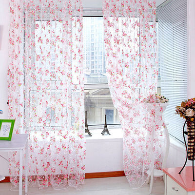 

The Best Price For Floral Scarfs Sheer Voile Door Window Curtain Drapes Panel Valances Multi-Colors