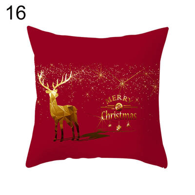 

Merry Christmas Elk Star Cushion Cover Pillow Case Home Office Sofa Chair Decor