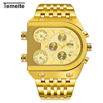 

TEMEITE Men Fashion Metal Watch Waterproof Business Quartz Wrist Watch