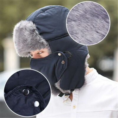 

SUNSIOM Women Men Winter Warm Fur Trapper Aviator Trooper Cap Russian Earflap Ski Hat