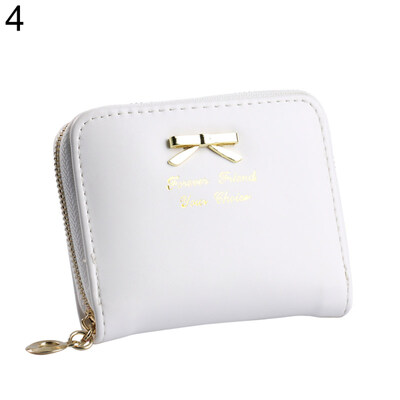 

Fashion Women\s Mini Faux Leather Purse Bowknot Wallet Card Holder Handbag