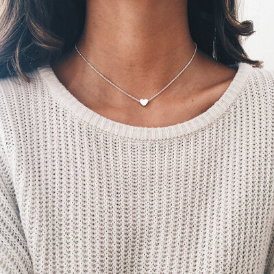 

Europe&the United States cross-border jewelry simple&exquisite versatile accessories alloy heart simple clavicle necklace