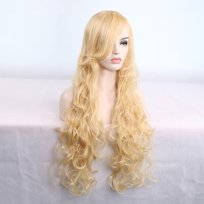 

Gobestart 80cm Womens Heat Resistant Hair Blonde Long Curly Full Wig