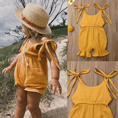

Baby Girl Kids Romper Kids Suspender Pants Toddler Jumpsuit Playsuit Sunsuit NEW