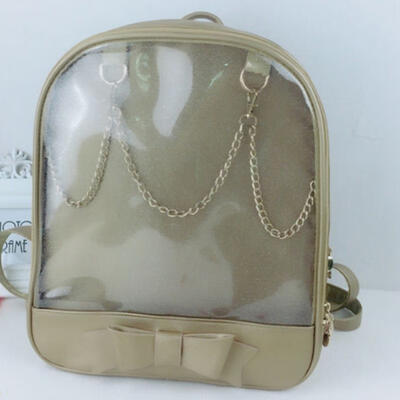 

Middle School Student Large Capacity Backpack Transparent Pvc Pink Student Backpack