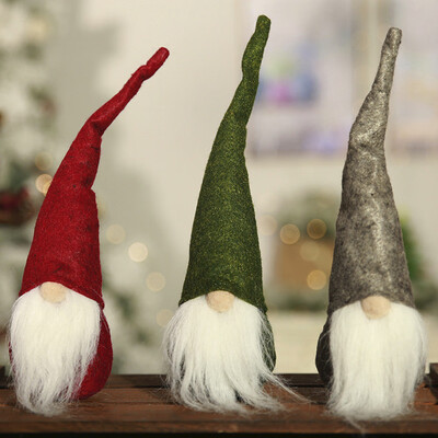 

Tailored 3pcs Handmade Santa Cloth Doll Birthday Present For Home Christmas Holiday Decor