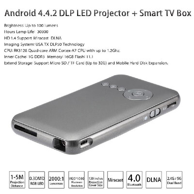 

M6 Android 442 DLP LED Projector Smart TV Box 1G16GB 2 in 1 Projection Machine Miracast DLNA 24G 5G Dual Band WiFi Bluetoo