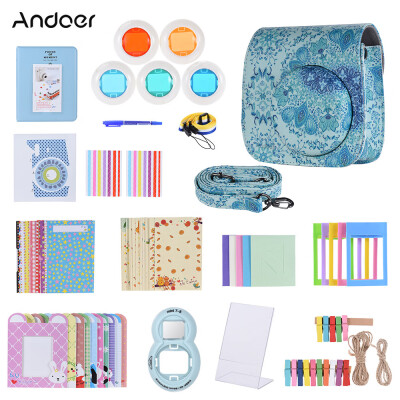 

Andoer 14 in 1 Accessories Bundle for Fujifilm Instax Mini 888s9 with Camera CaseStrapStickerSelfie LensFilterAlbumPhoto