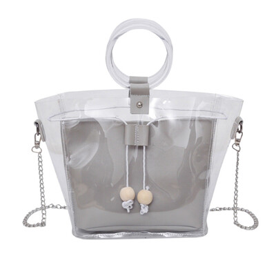 

Tailored Women Shoulder Bag Clear Transparent Drawstring Girls Composite Bag Handbags