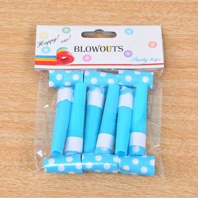 

FUNNYBUNNY Toys Party Pack of 6 Musical Blow Outs Birthday Party Favors New Years Party Noisemakers 6 Party Blowouts Whistles
