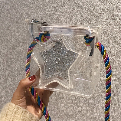 

Female 2019 new foreign gas girl transparent jelly slanted small square bag Chao Korean version of personality shoulder bag