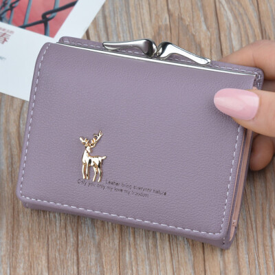 

Tailored Women Wallets Short Simple Deerlet Mini Coin Purse Card Holder Bag
