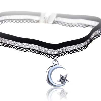

Handmade Velvet Lace Vintage Choker Necklace For Women Collar Neck Jewelry Stretch Charm Gothic Punk Heart-Shaped Collar