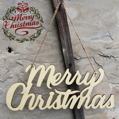 

〖Follure〗Happy Christmas Wooden Letter Pendant Door Decorations Hanging Party Decoration