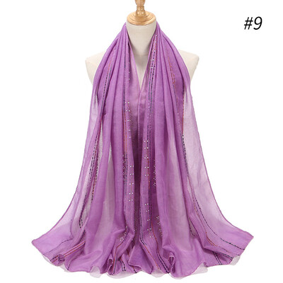 

Cross-border express sales foreign trade gold wire stripe porcelain point color diamond cotton&linen scarf Muslim ladies baotou