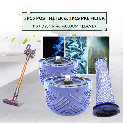 

2pcs Post Filter & 1pcs Pre Filter HEPA Motor Filter Replacement for Dyson V6 Vacuum Cleaner