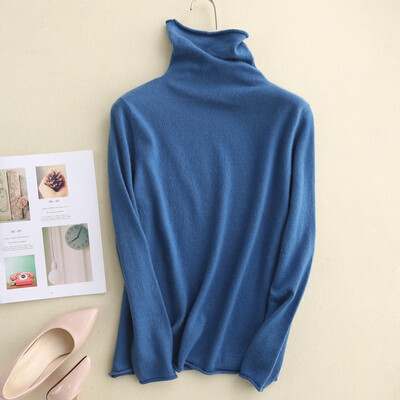 

QIANMUCHUN female plane pile collar cashmere sweater fashion 5787