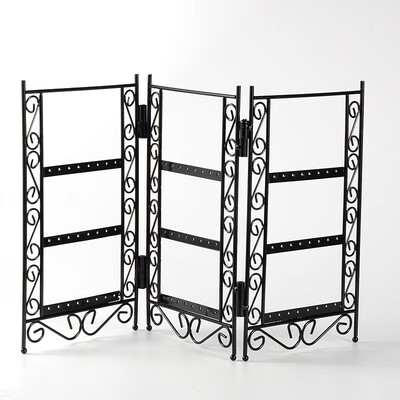 

Rectangle Folding Screen Iron Earring Stands Gunmetal 25258x45455x1cm