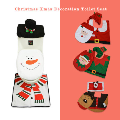 

Christmas Decorations Christmas Style Toilet Sets Cover Radiator Cap Set Toilet Foot Pad Suit