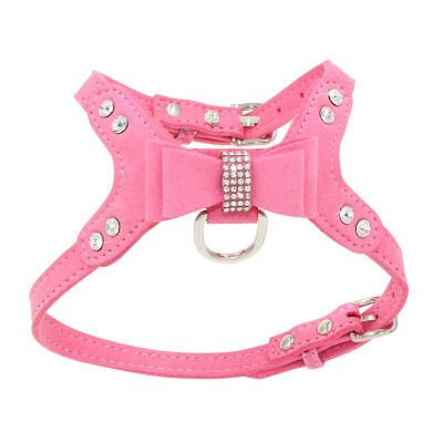 

Soft Suede Leather Dog Harness Rhinestone Pet Vest Velvet & Leather Leash Collar Harnesses For Small Medium Dogs Pet Products