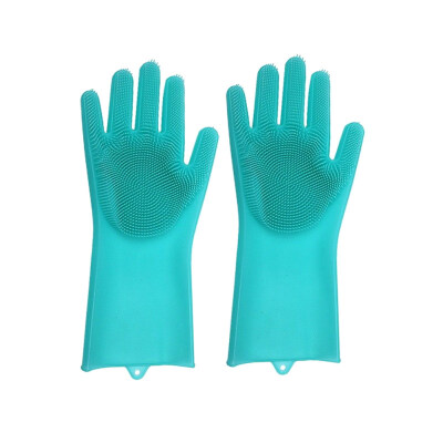 

Silicone Dish Washing Gloves Scrubbers Home Kitchen Bathroom Car Cleaning Tool