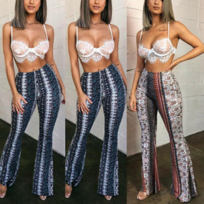 

Fashion Womens Sexy High Waist Vintage Floral Print Leggings Casual Trousers