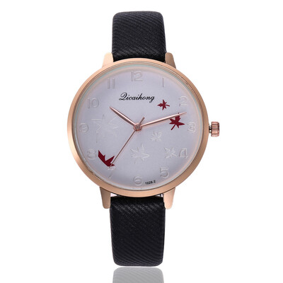 

Korean fashion maple leaf dial ladies watch digital scale quartz watch
