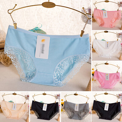 

CharmLeaks Womens Cotton Bikini Panties Lace Trim Underwear Briefs Multi Pack