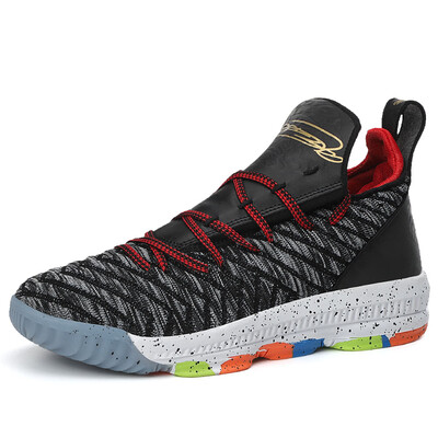 

Mens shoes trend fashion couple shock absorption basketball shoes fly woven breathable sports shoes men