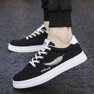

2019 new summer mens shoes trend Korean version of mens tide shoes summer canvas casual shoes small white shoes shoes