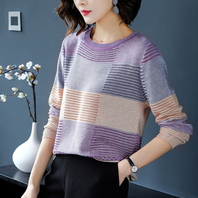 

Autumn Winter Women Knitted Round Neck Sweater Casual Soft Jumper Fashion Loose Female Elasticity Pullovers Sweater