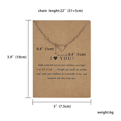 

Fashion I Love You Necklaces & Pendants Fashion New Gold Silver Color Heart Lucky Collarbone Maxi Necklace Friend Gift