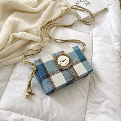 

2019 new foreign plaid bag wild ins fairy fairy net red crossbody bag cute pig shoulder bag