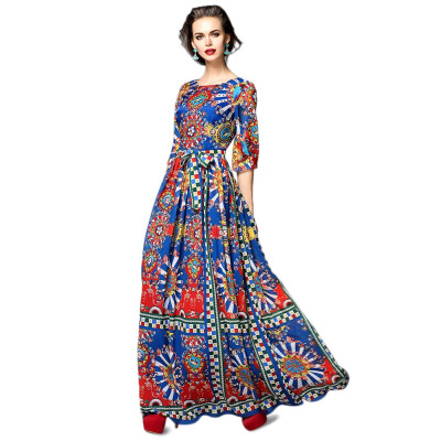 

Colorful Geometric Evening Dress