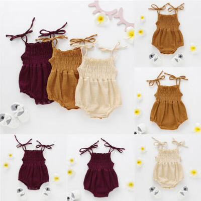 

AU Infant Baby Kids Girl Jumpsuit Romper Bodysuit Cotton Summer Clothes Outfits
