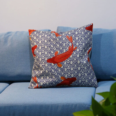 

〖Follure〗100 NEW 2019 Fish Series 45x45cm Linen Pillow Pillowcase Home Decorative