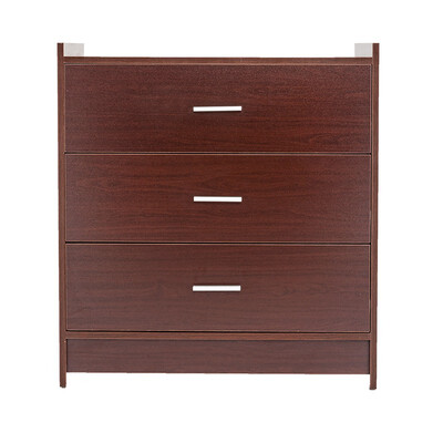 

3 Drawers Bedside Table Cabinet Stylish Nightstands with Silver Handle Bedroom Furniture