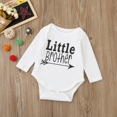 

Newborn Infant Baby Boy Long Sleeve Letter Romper Brother Outfits Clothes