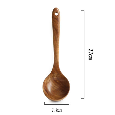 

1 pcs Natural Acacia Wood Tableware Spoon Ladle Turner Cooking Spoons Scoop Kitchen Tool Long Rice Colander Soup Skimmer Set