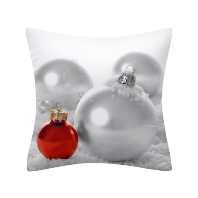 

Siaonvr Christmas Pillow Case Glitter Polyester Sofa Throw Cushion Cover Home Decor