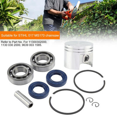 

Greensen 37mm Piston Rings Bearing Oil Seal Kit Fit for STIHL 017 MS170