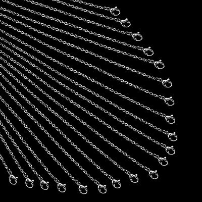 

304 Stainless Steel Necklace Making Cable Chains with Lobster Clasps Stainless Steel Color 236"600mm 2mm