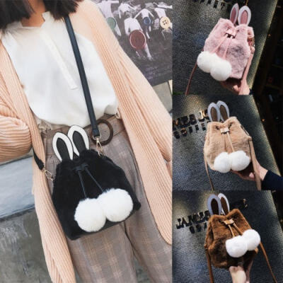 

Stylish Women Rabbit Fur Crossbody Shoulder Bag Tote Purse Ladies Messenger Satchel