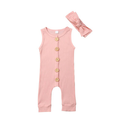 

Newborn Baby Boy Girl Knitting Cotton Sleeveless Romper Bodysuit Clothes Outfits