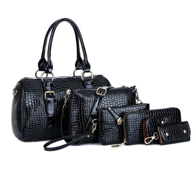 

2018 New Women Handbag Leather Shoulder Bags Fashion Totes Female Purse High Quality Five-pcs Set Designer Brand Bolsa Feminina