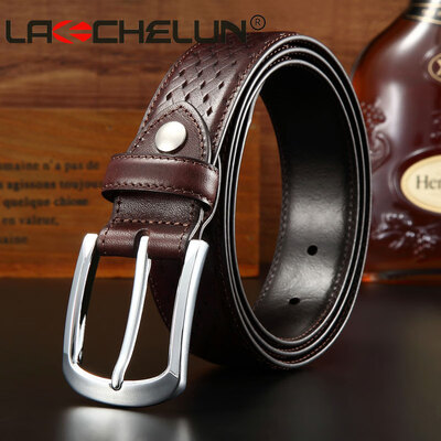 

Leather mens leather pin buckle waist layer leather Korean version of the youth business casual belt