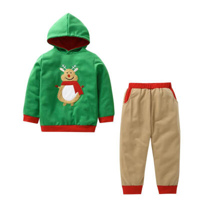 

2pcs Baby Kids Long Sleeve Clothes Set Warm Cute Animal Hoodies Tops Pants