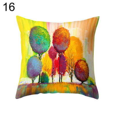 

Multi-Color Tree Printed Square Throw Pillow Case Cushion Cover Bedding Articles